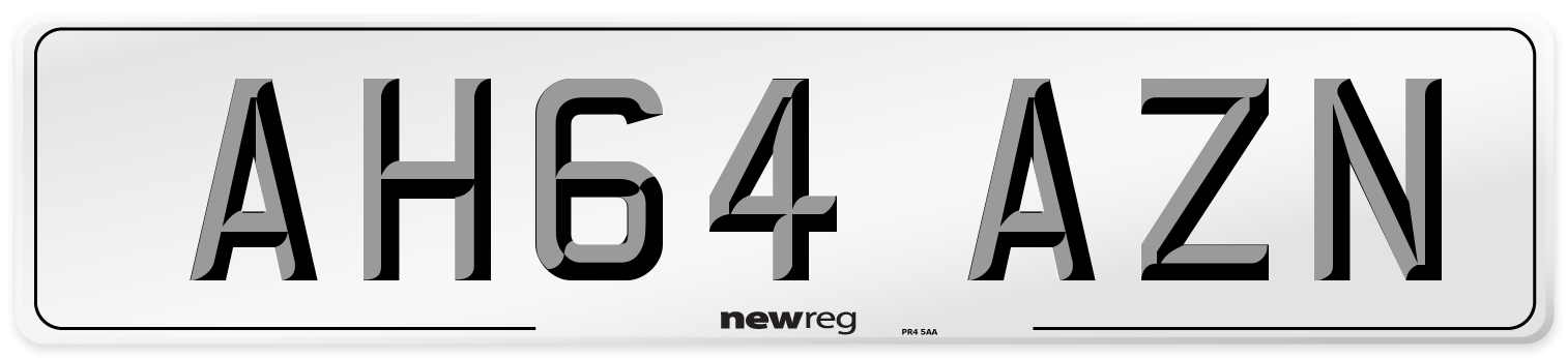 AH64 AZN Number Plate from New Reg